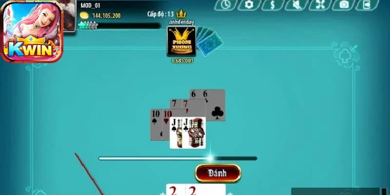 Người chơi đang trải nghiệm bàn chơi tiến lên miền nam kwin trực tuyến